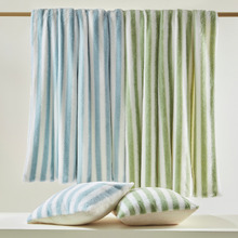 Seraph Striped Sherpa Fleece Faux Fur Throw